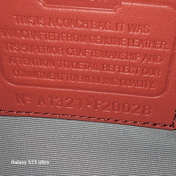 Coach Peyton Embossed Tote Orange/Coral - Picture 2 of 16